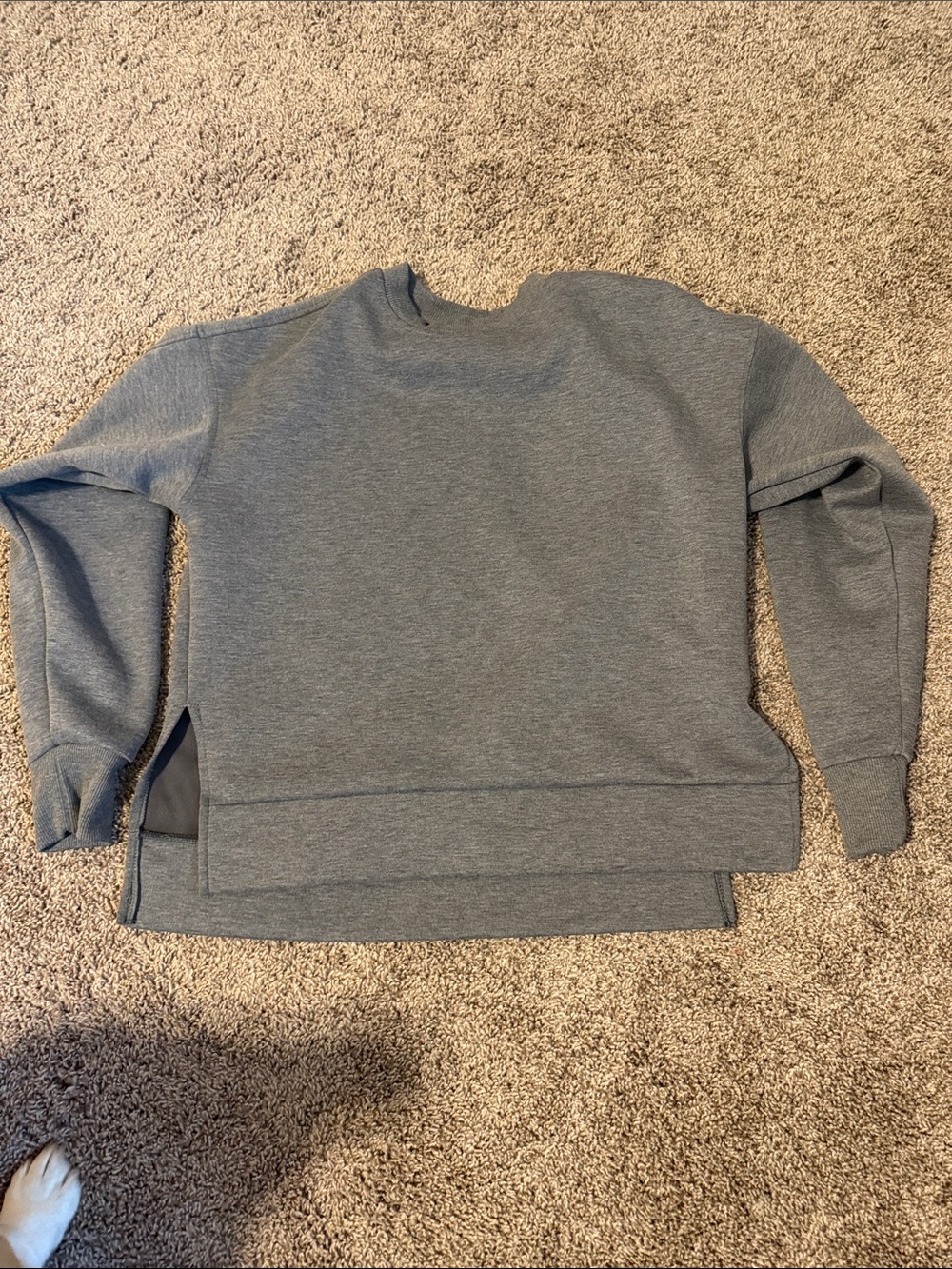 Women’s High Low Gray Crewneck Sweater